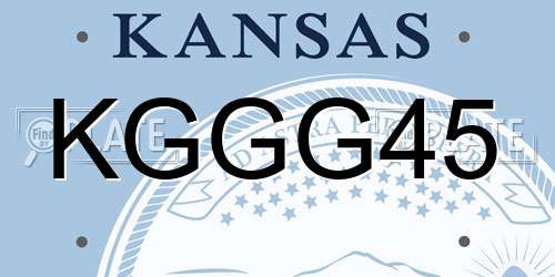 KGGG45 Kansas License Plate