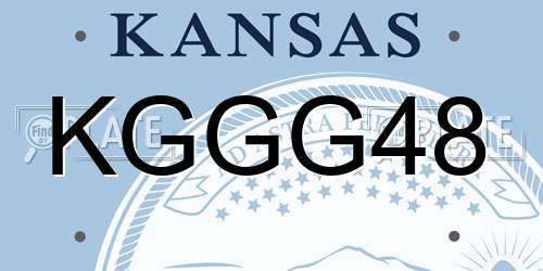 KGGG48 Kansas License Plate