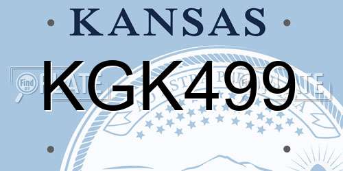KGK499 Kansas License Plate