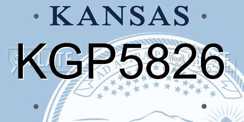 KGP5826 Kansas License Plate