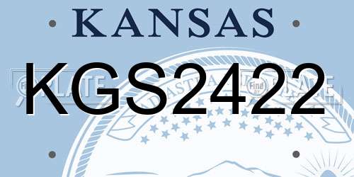 KGS2422 Kansas License Plate