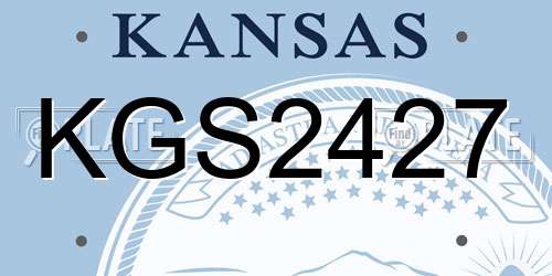 KGS2427 Kansas License Plate