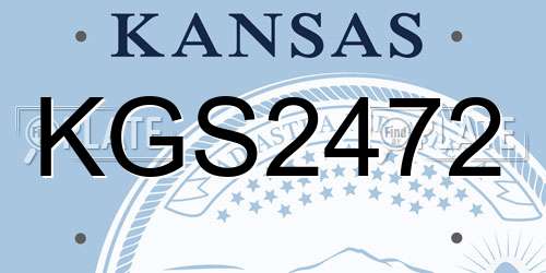 KGS2472 Kansas License Plate