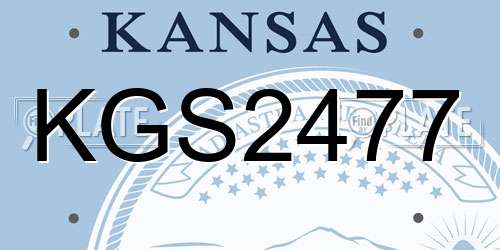 KGS2477 Kansas License Plate
