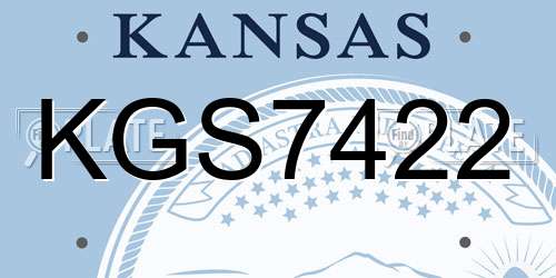 KGS7422 Kansas License Plate