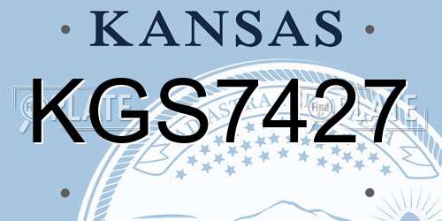 KGS7427 Kansas License Plate