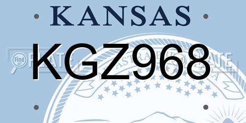 KGZ968 Kansas License Plate