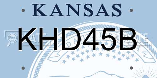 KHD45B Kansas License Plate