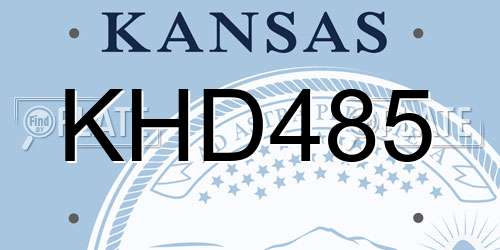 KHD485 Kansas License Plate