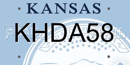 KHDA58 Kansas License Plate