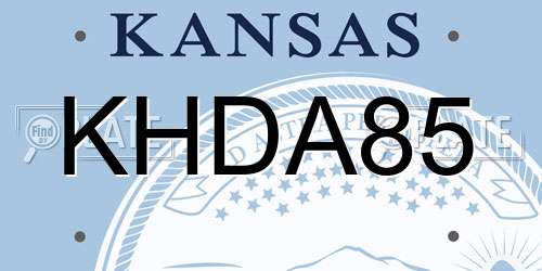 KHDA85 Kansas License Plate