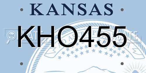KHO455 Kansas License Plate