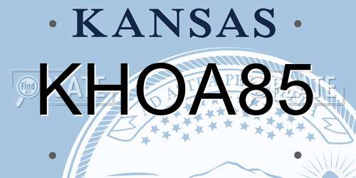 KHOA85 Kansas License Plate