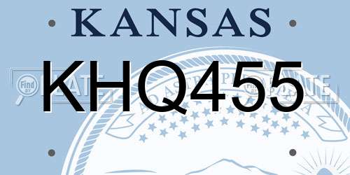 KHQ455 Kansas License Plate
