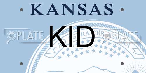 KID Kansas License Plate