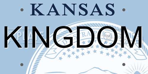 KINGDOM Kansas License Plate