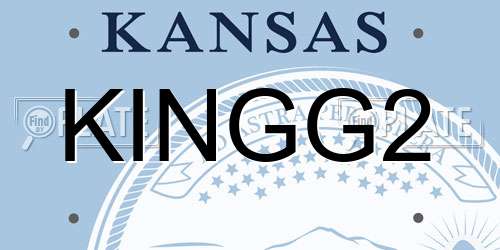 KINGG2 Kansas License Plate