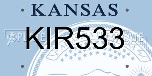 KIR533 Kansas License Plate