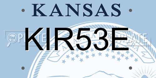 KIR53E Kansas License Plate