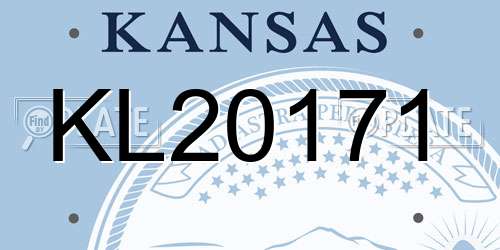 KL20171 Kansas License Plate