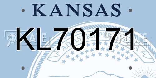 KL70171 Kansas License Plate