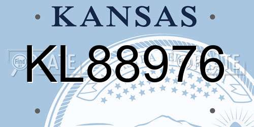 KL88976 Kansas License Plate
