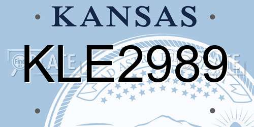 KLE2989 Kansas License Plate
