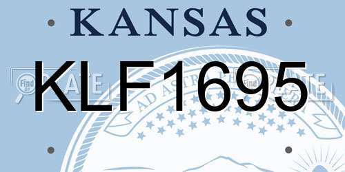 KLF1695 Kansas License Plate