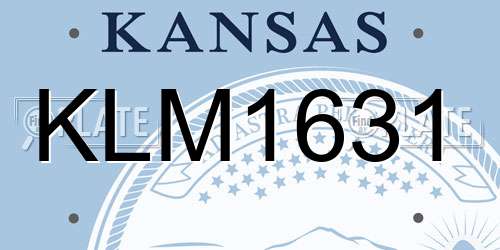 KLM1631 Kansas License Plate