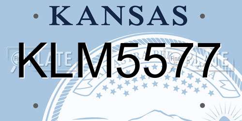 KLM5577 Kansas License Plate