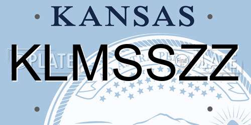 KLMSSZZ Kansas License Plate