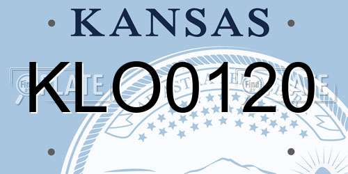 KLO0120 Kansas License Plate