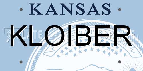 KLOIBER Kansas License Plate