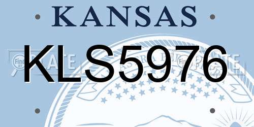 KLS5976 Kansas License Plate