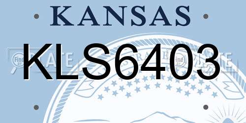 KLS6403 Kansas License Plate