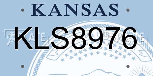 KLS8976 Kansas License Plate