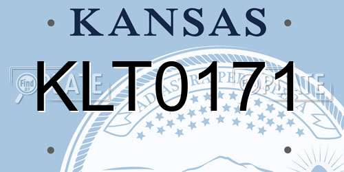 KLT0171 Kansas License Plate
