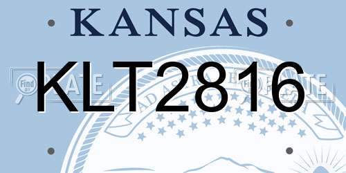 KLT2816 Kansas License Plate