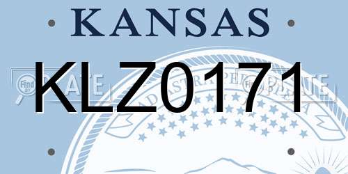 KLZ0171 Kansas License Plate