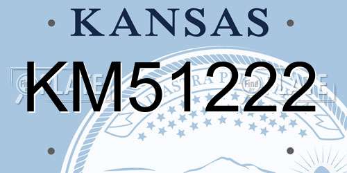 KM51222 Kansas License Plate