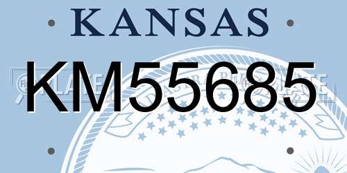 KM55685 Kansas License Plate
