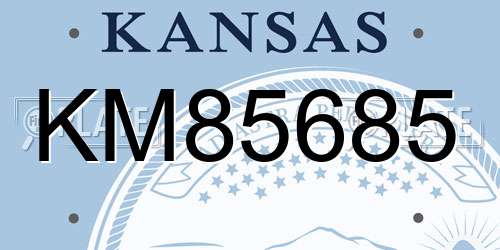 KM85685 Kansas License Plate