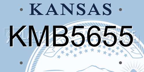 KMB5655 Kansas License Plate