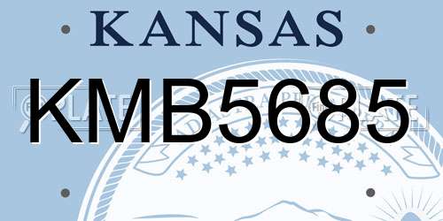 KMB5685 Kansas License Plate