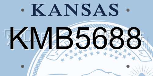 KMB5688 Kansas License Plate