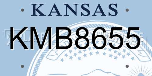 KMB8655 Kansas License Plate