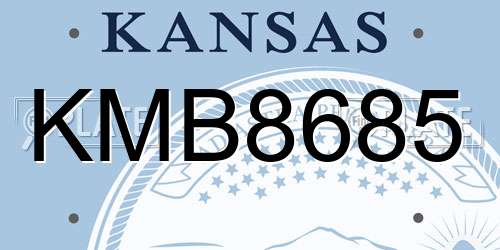 KMB8685 Kansas License Plate