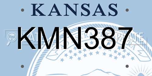 KMN387 Kansas License Plate