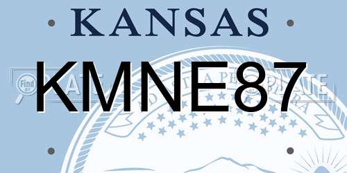KMNE87 Kansas License Plate