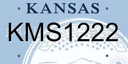 KMS1222 Kansas License Plate